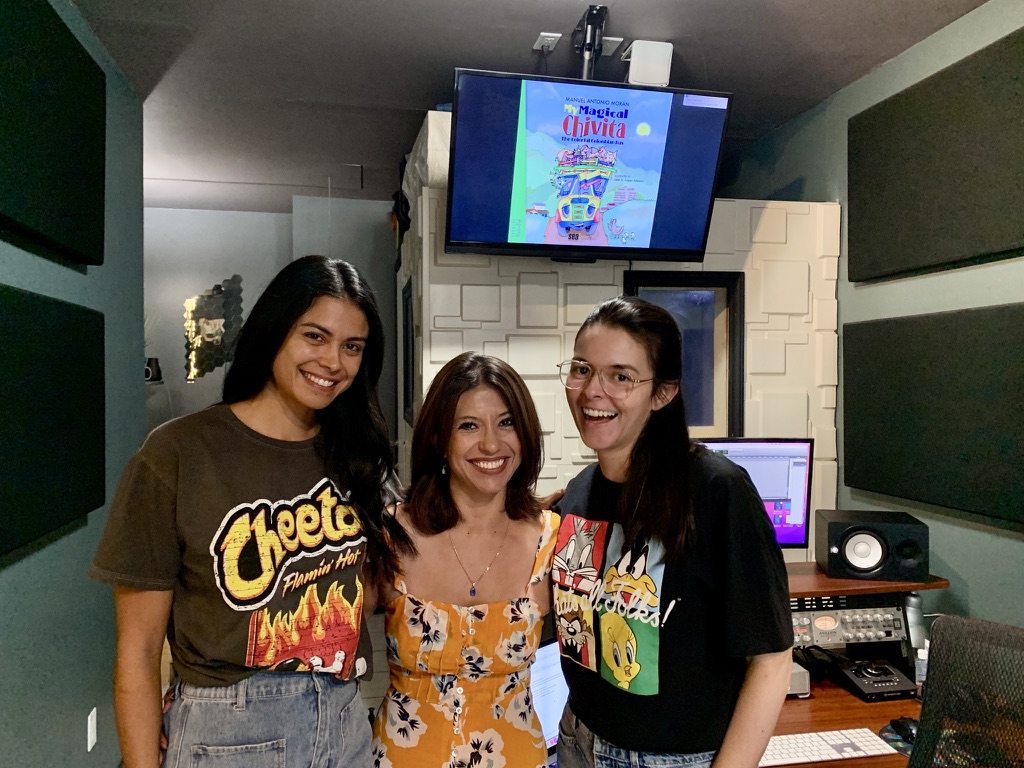 Audiobook performers together in the Blacknoise Audio studio